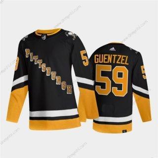 Pittsburgh Penguins #59 Jake Guentzel Černá 2021-2022 Sešitý dres – Pánské