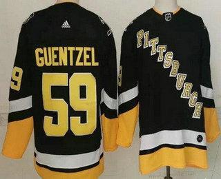 Pittsburgh Penguins #59 Jake Guentzel Černá Náhradní Autentické dres – Pánské