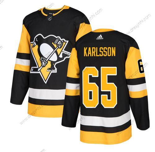 Pittsburgh Penguins #65 Erik Karlsson Černá Sešitý dres – Pánské