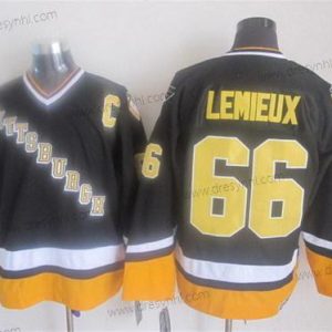 Pittsburgh Penguins #66 Mario Lemieux 1993 Černá Retro CCM dres – Pánské