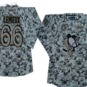 Pittsburgh Penguins #66 Mario Lemieux Bílý Camo dres – Pánské