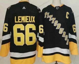 Pittsburgh Penguins #66 Mario Lemieux Černá Náhradní Autentické dres – Pánské