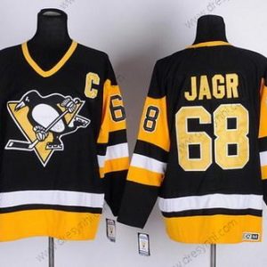 Pittsburgh Penguins #68 Jaromir Jagr Černá Retro CCM dres – Pánské