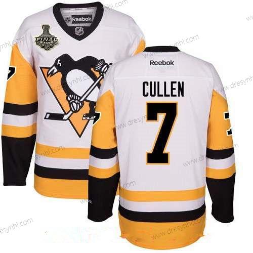 Pittsburgh Penguins #7 Matt Cullen Bílý Třetí dres 2017 Stanley Cup Finals Patch Sešitý NHL Reebok Hokejový dres – Pánské