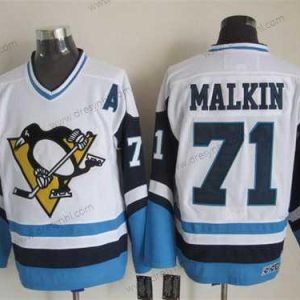 Pittsburgh Penguins #71 Evgeni Malkin 1972 Bílý With Modrý CCM Vintage dres – Pánské