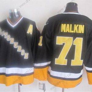 Pittsburgh Penguins #71 Evgeni Malkin 1993 Černá Retro CCM dres – Pánské