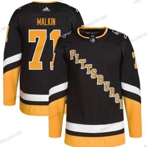 Pittsburgh Penguins #71 Evgeni Malkin 2021-2022 Černá Sešitý dres – Pánské