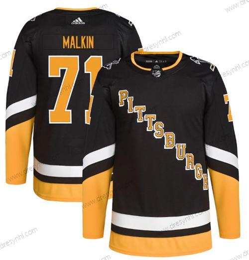 Pittsburgh Penguins #71 Evgeni Malkin 2021-2022 Černá Sešitý dres – Pánské