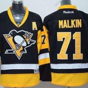 Pittsburgh Penguins #71 Evgeni Malkin Černá Třetí dres NHL Reebok dres – Juniorské