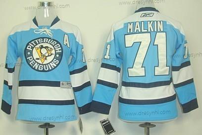 Pittsburgh Penguins #71 Evgeni Malkin Modrý dres – Dětské