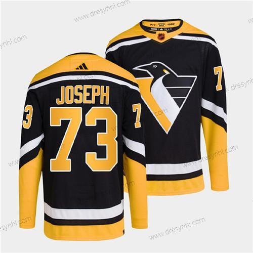 Pittsburgh Penguins #73 Pierre-Olivier Joseph Černá 2022 Obrácený Retro Sešitý dres – Pánské