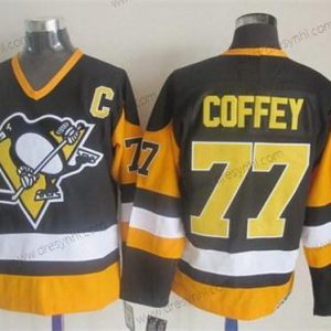 Pittsburgh Penguins #77 Paul Coffey Černá Retro CCM dres – Pánské