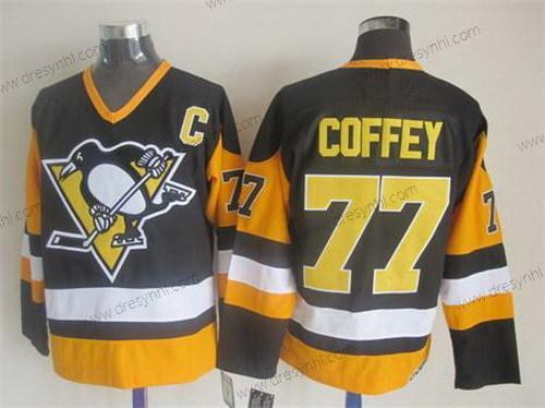 Pittsburgh Penguins #77 Paul Coffey Černá Retro CCM dres – Pánské