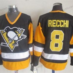 Pittsburgh Penguins #8 Mark Recchi Černá Retro CCM dres – Pánské