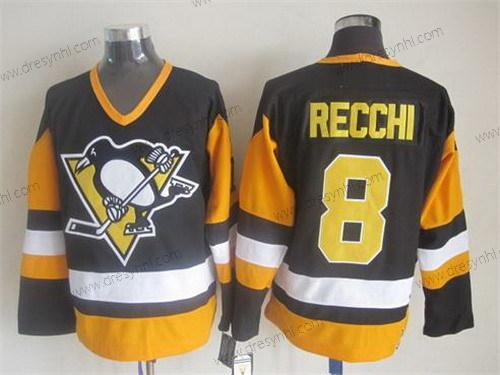 Pittsburgh Penguins #8 Mark Recchi Černá Retro CCM dres – Pánské