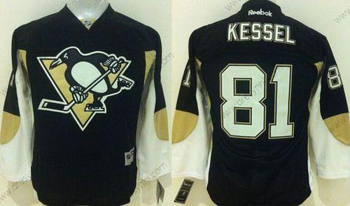 Pittsburgh Penguins #81 Phil Kessel Domácí dres Černá NHL Reebok dres – Juniorské