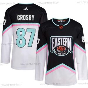 Pittsburgh Penguins #87 Sidney Crosby Bílý Černá 2023 All-Star Sešitý dres – Pánské