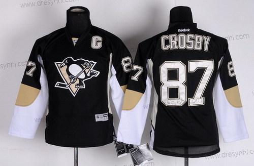 Pittsburgh Penguins #87 Sidney Crosby Černá dres – Dětské