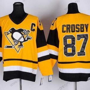 Pittsburgh Penguins #87 Sidney Crosby Žlutá Retro CCM dres – Pánské