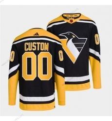 Pittsburgh Penguins Personalizované Černá 2022 Obrácený Retro Sešitý dres – Pánské