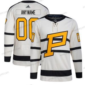 Pittsburgh Penguins Personalizované Krémová 2023 Zimní Klasický Sešitý dres – Pánské