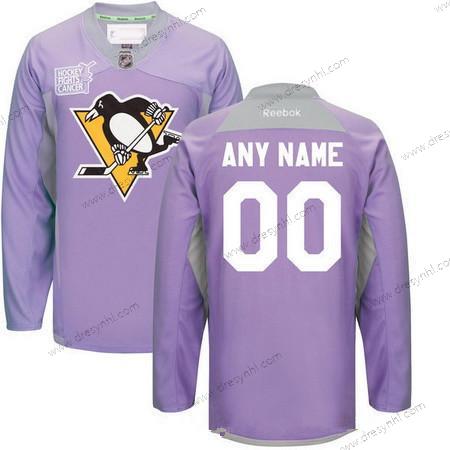 Pittsburgh Penguins Personalizované Nachový Růžový Reebok Hokejový Bojuje proti rakovině Tréninkový dres – Pánské