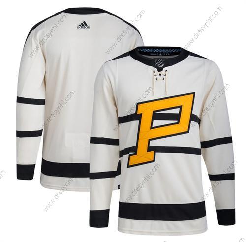 Pittsburgh Penguins Prázdný Krémová 2023 Zimní Klasický Sešitý dres – Pánské