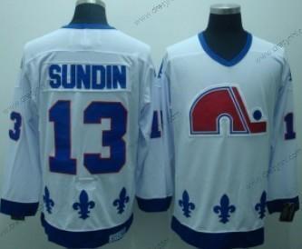 Quebec Nordiques #13 Mats Sundin Bílý Retro CCM dres – Pánské