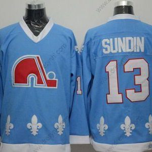 Quebec Nordiques #13 Mats Sundin Modrý CCM Vintage dres – Pánské