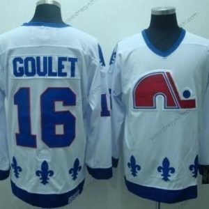 Quebec Nordiques #16 Michel Goulet Bílý Retro CCM dres – Pánské