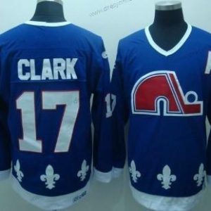 Quebec Nordiques #17 Wendel Clark Námořnictvo Modrý Retro CCM dres – Pánské