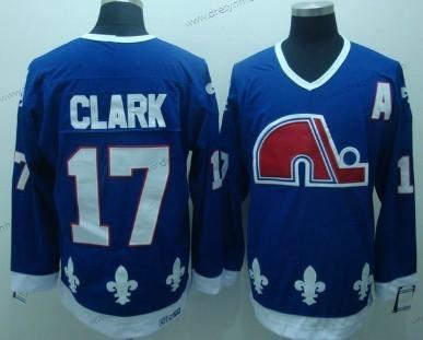 Quebec Nordiques #17 Wendel Clark Námořnictvo Modrý Retro CCM dres – Pánské