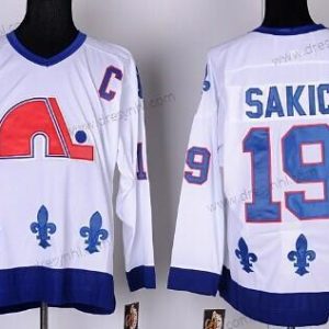 Quebec Nordiques #19 Joe Sakic Bílý Retro CCM dres – Pánské