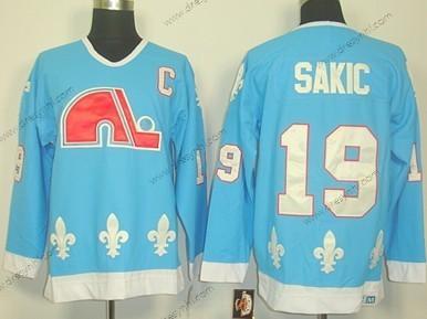 Quebec Nordiques #19 Joe Sakic Modrý Retro CCM dres – Pánské