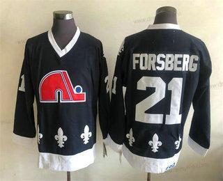 Quebec Nordiques #21 Peter Forsberg Bílý CCM Retro Sešitý NHL dres – Pánské