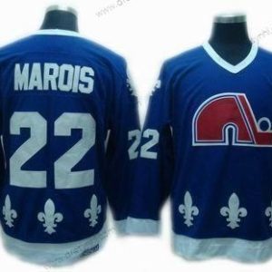 Quebec Nordiques #22 Mario Marois Námořnictvo Modrý Retro CCM dres – Pánské