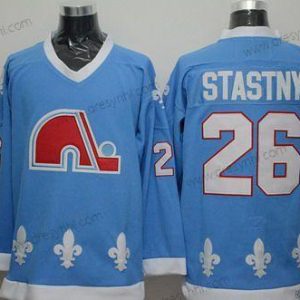 Quebec Nordiques #26 Peter Stastny Modrý CCM Vintage dres – Pánské