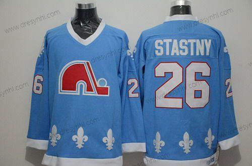 Quebec Nordiques #26 Peter Stastny Modrý CCM Vintage dres – Pánské