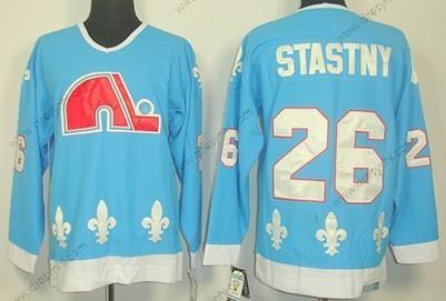 Quebec Nordiques #26 Peter Stastny Modrý Retro CCM dres – Pánské