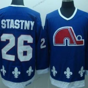 Quebec Nordiques #26 Peter Stastny Námořnictvo Modrý Retro CCM dres – Pánské