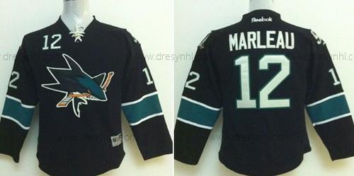 San Jose Sharks #12 Patrick Marleau Černá dres – Dětské