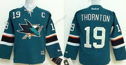 San Jose Sharks #19 Joe Thornton 2014 Modrý dres – Dětské