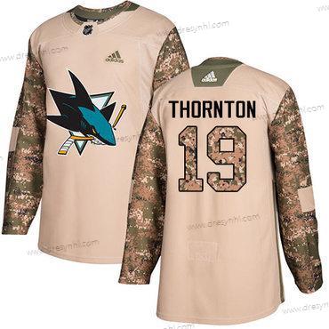 San Jose Sharks #19 Joe Thornton Camo Autentické 2017 Veterans Day Sešitý NHL dres – Juniorské