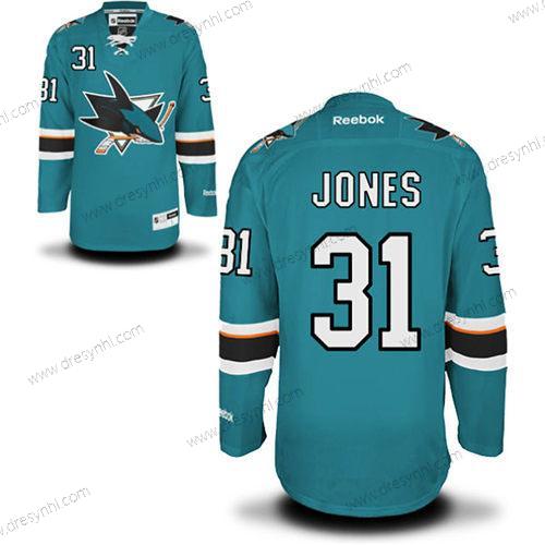 San Jose Sharks #31 Martin Jones Modrozelená Premier Domácí dres dres – Pánské