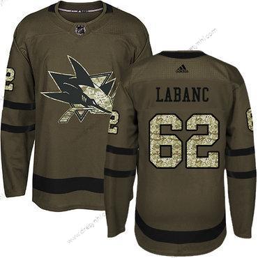 San Jose Sharks #62 Kevin Labanc Zelená Salute to Service Sešitý NHL dres – Juniorské