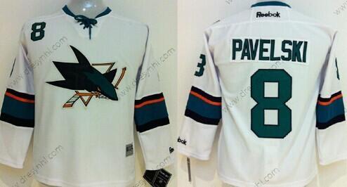 San Jose Sharks #8 Joe Pavelski 2014 Bílý dres – Dětské