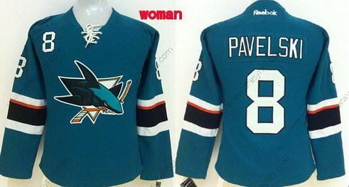 San Jose Sharks #8 Joe Pavelski 2014 Modrý dres – Dámské