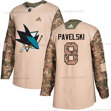 San Jose Sharks #8 Joe Pavelski Camo Autentické 2017 Veterans Day Sešitý NHL dres – Juniorské