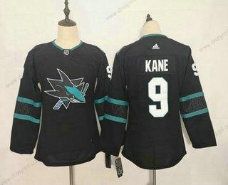 San Jose Sharks #9 Evander Kane New Černá Sešitý NHL dres – Juniorské