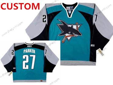 San Jose Sharks Personalizované Modrý Šedá Černá 2003 CCM Retro NHL Domácí dres Hokejový dres – Pánské